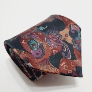 Clubfellow Silk Necktie Multicolor Abstract Pattern Made in the USA 57x3.75"